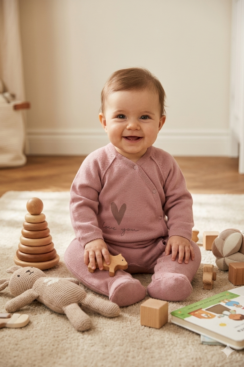 Babygrow Outseam - Rosa "Amo-te"